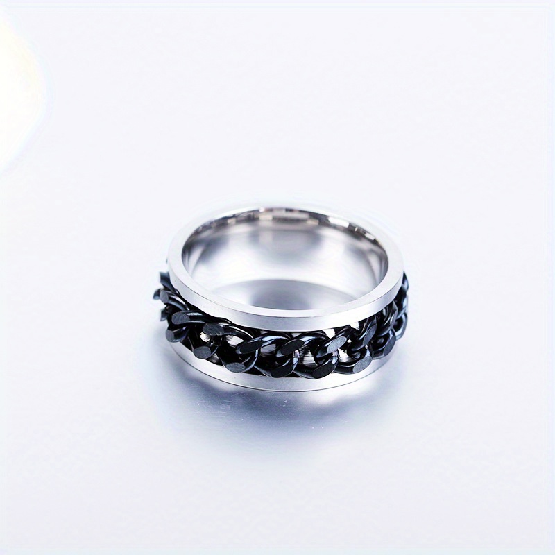 Men's Rotatable Stainless Steel Single Ring
